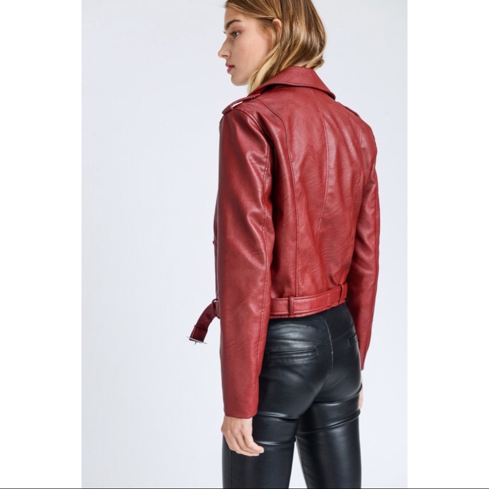 🆕5⭐️Faux Leather Biker Moto Jacket - Picture 4 of 7